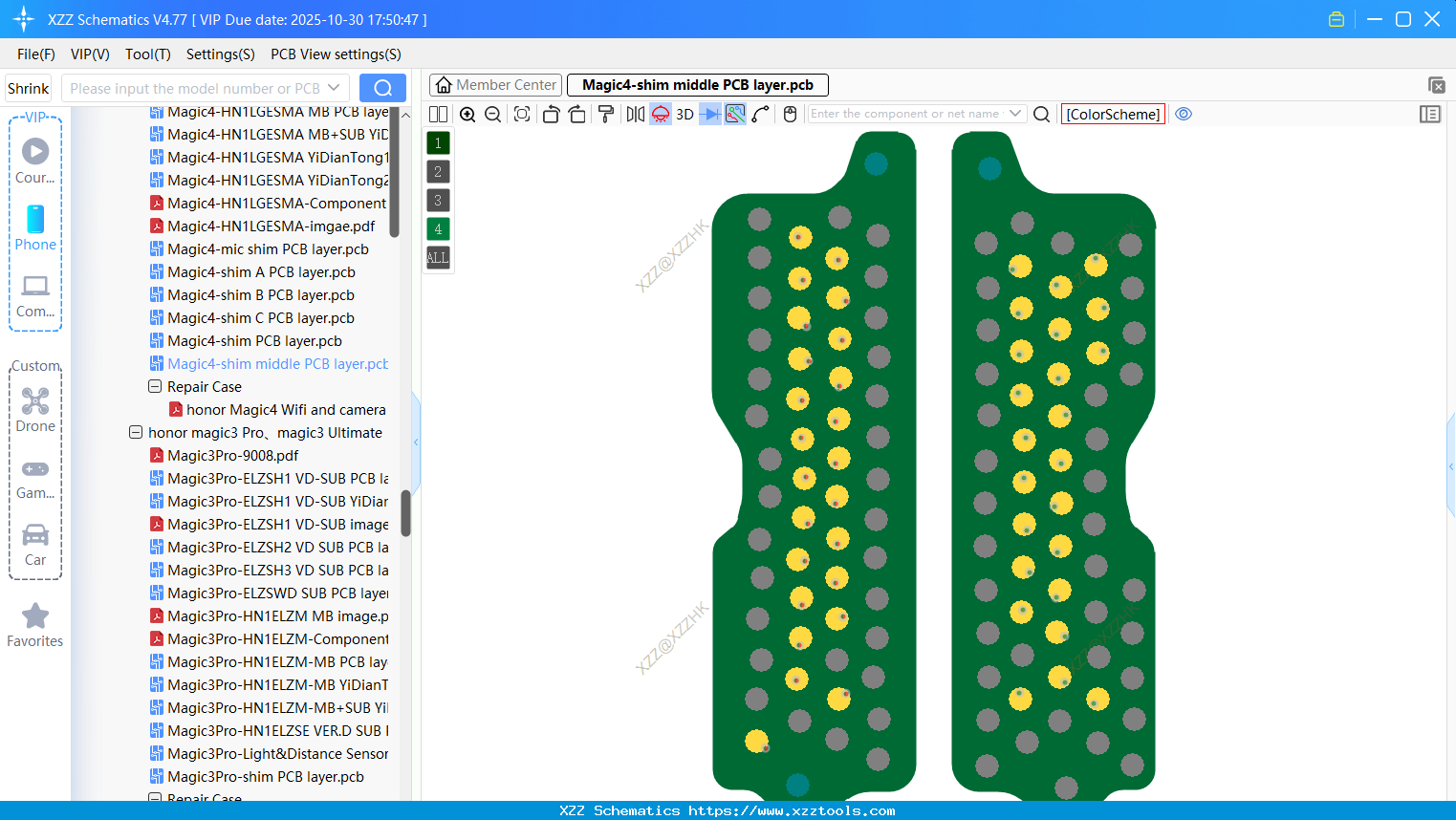 Honor Magic4-shim Middle PCB Layer
